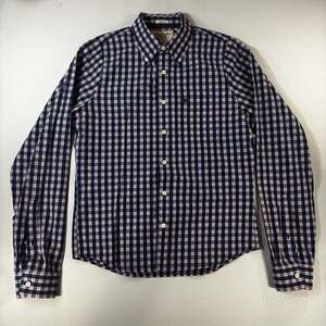 Abercrombie & Fitch Men's Muscle Fit Blue & Pink Plaid Button Shirt Size Medium